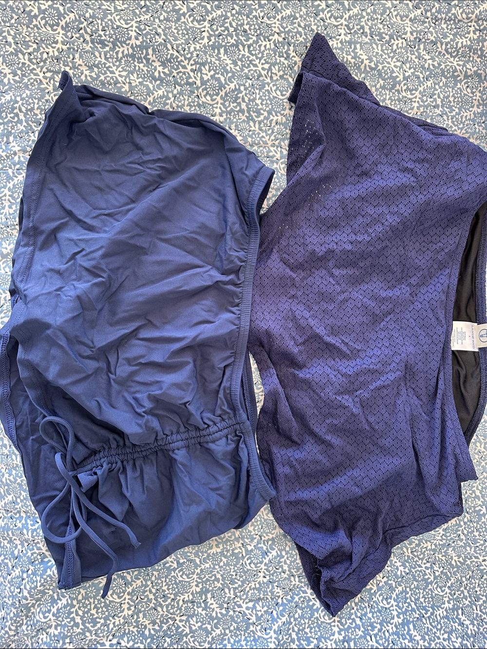 Lands' End Navy Blue Swim Skirt Set